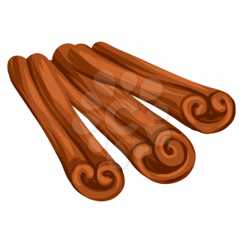 Stylized illustration of cinnamon. Image for design and decoration. Object or icon in hand drawn style.