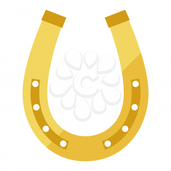 Stylized illustration of horseshoe. Image for design and decoration. Object or icon in abstract style.