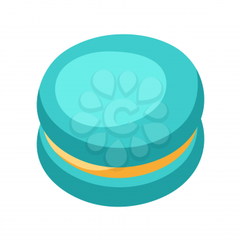 Illustration of macaroon. Food item for bars, restaurants and shops. Icon or promotional image.