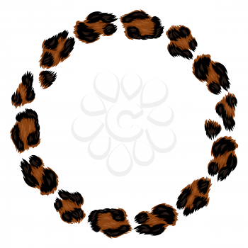 Frame with decorative leopard print. Animal trendy stylized ornament, fur texture.