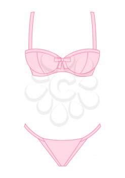 Illustration of female bra and panties. Fashion lingerie woman underwear.