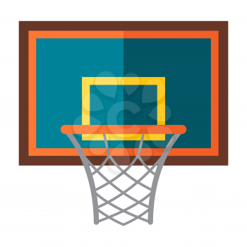 Icon of basketball basket. Stylized sport equipment illustration. For training and competition design.