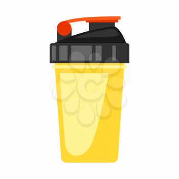 Icon of beverage sport bottle. Stylized sport equipment illustration. For training and competition design.