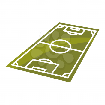 Icon of soccer field. Stylized sport equipment illustration. For training and competition design.