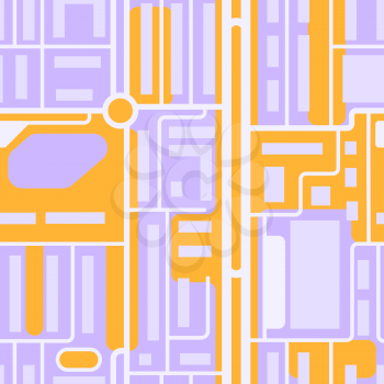 City map abstract seamless pattern. Illustration of streets, roads and buildings. Image for geography and cartography, travel and tourism.
