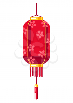 Illustration of Chinese lantern. Asian tradition New Year symbol. Talisman and holiday decoration.