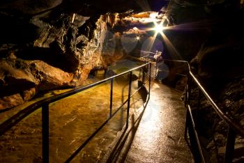 Red cave. Old nature construction.