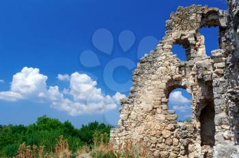 Ancient ruins. Part of old castle. 