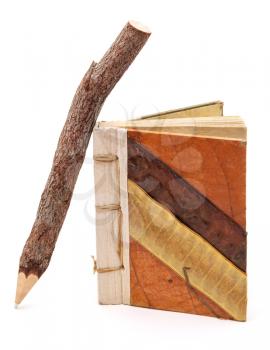 Natural pencil and note pad. Element of design.