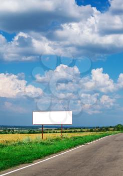 Billboard and long road. Element of design.