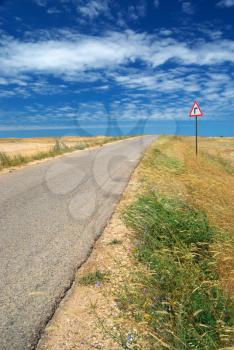 Road in desert. Element of design.