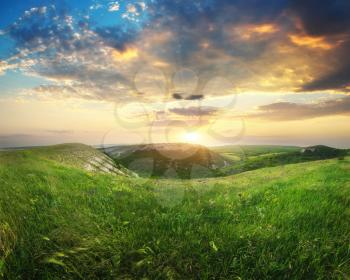 Mountain panorama landscape. Nature compositioin.