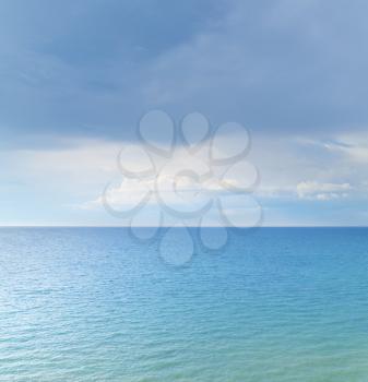 Cloudy sky and sea. Nature background view. 