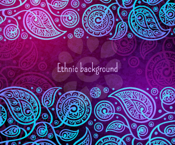 Ethnic background. Oriental decorative pattern. Boho style vector illustration.
