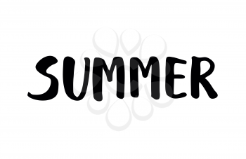 Summer text. Calligraphic Lettering. Hand drawn vector illustration