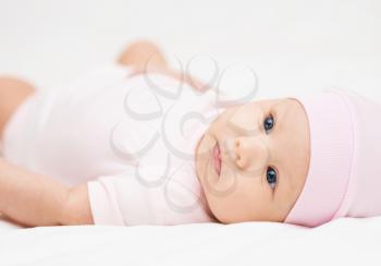 Adorable baby 3 months, close-up portrait