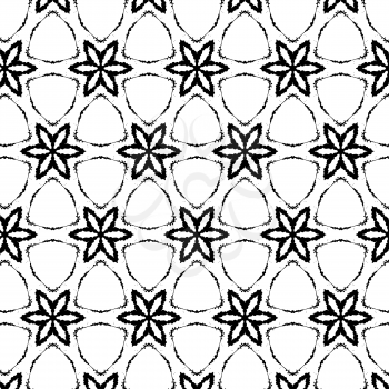 Primitive geometria sacra retro pattern with lines and circles. Black and white thin lines for designs.