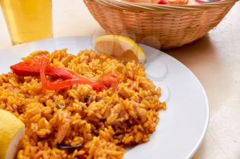 Italian typical dish of rice cooked according to tradition with spices and vegetables