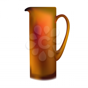 High transparent glass jug for juice, lemonade and all soft drinks