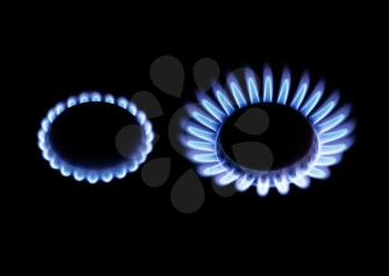  image of a burning natural gas is isolated on a black background