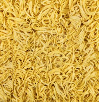 Beautiful texture wavy noodles spaghetti macro