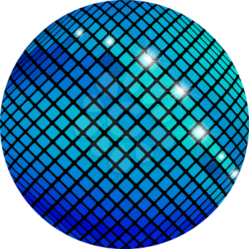 Blue mosaic ball, isolated on a white background.