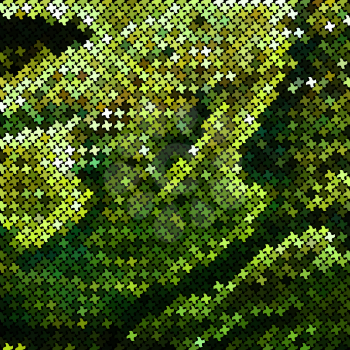 Green mosaic imitating a snake skin. There is an option in the vector.