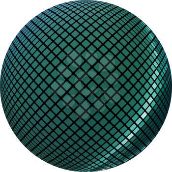 Green mosaic ball, isolated on a white background.