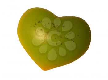 Natural conifer handmade soap in the form of a green heart.