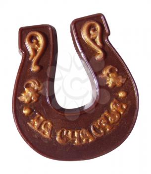 Natural handmade soaps in the shape of a horseshoe with the words For good luck.