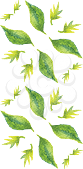 Seamless pattern with watercolor leaves. There is an option in the vector.