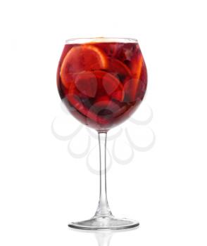 Cocktail collection: Refreshing fruit sangria (punch) isolated on white background