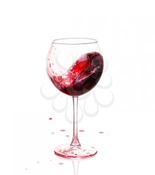 Set of glasses with red wine