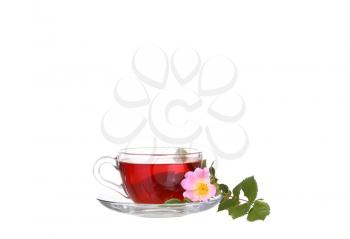 Herbal tea on white background