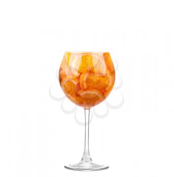 White Sangria in stemware on a white background