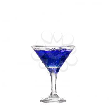  blue cocktail with isolated on white background