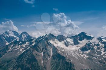 Elbrus, mountains in summer. Greater Caucasus Mountains from Mount Elbrus