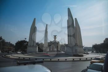 BANGKOK FEBRUARY 7 2016: Culture, features and Life of Thailand. democracy monument Thailand 