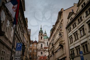 Prague, Czechia - 11.08.2019. The architecture of the old city of Prague. Ancient buildings, cozy streets.