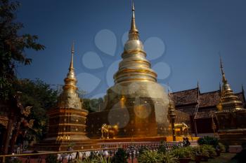 The central and ancient part of the city of Chiang Mai, Thailand. The main attractions, Ancient temples