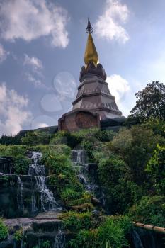 King and Queen pagoda of Doi Inthanon Chiangmai Thailand. Naphamethinidon and Naphaphonphumisiri These two stupas are dedicated to the recently late king and his wife.