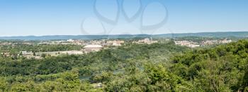 View of the downtown area of Morgantown WV and campus of West Virginia University