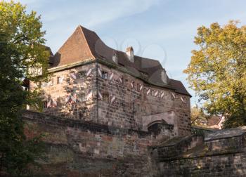 Entrance to the Kaiserburg castle in Nuremberg, Germany