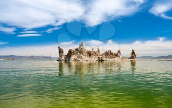 Calcium Carbonate towers called Tufa in the heavily salty or saline waters of Mono Lake in California