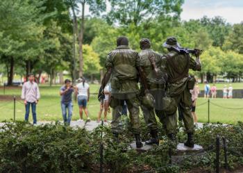WASHINGTON, DC - JULY 8: The Three Soldiers statue on 8 July 2017 in Washington DC. The statue was created by Frederick Hart in 1984.