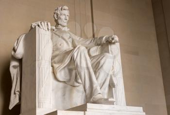 Statue of President Lincoln in Lincoln Memorial in Washington DC - no property release needed