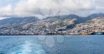 Late afternoon panorama of the town of Funchal on the island of Madiera