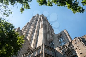 Stone tower of the Cathedral of Learning in Pittsburgh PA