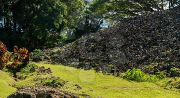 Ulupo Heiau historic hawaiian religious site near Kailua on Oahu, Hawaii