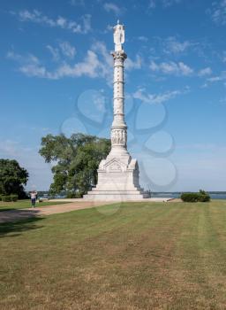 Column at Yorktown in Virginia, USA, commemorating surrender of British troops after battle